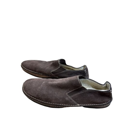 Cole Haan Mens Faux Fur Lined Brown Suede Slipon Loafers Size 9.5M SKU8137 - Picture 3 of 12
